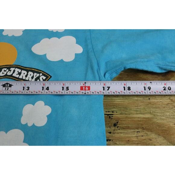 Ben and Jerrys T Shirt Small Cows Logo Liquid Blue Double Sided Vintage USA - Picture 8 of 13